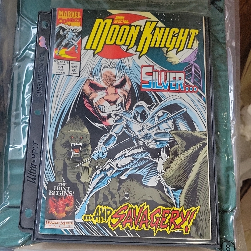 Marvel Moon Knight Comic - Red, Blue, Silver